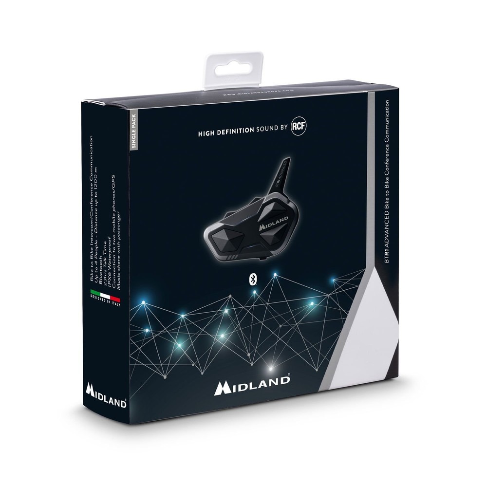 Midland BTR1 Advanced Single Intercom Motorcycle Communication