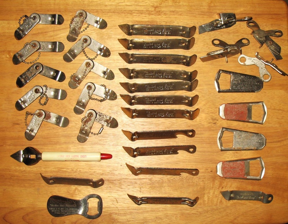 33 Vintage Bottle Can Openers Quick & Easy, Quad Fold, Vaughan’s, EKCO, Others
