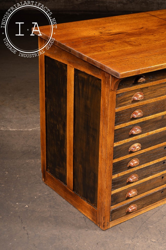 Antique Double Flat File Drafting Table