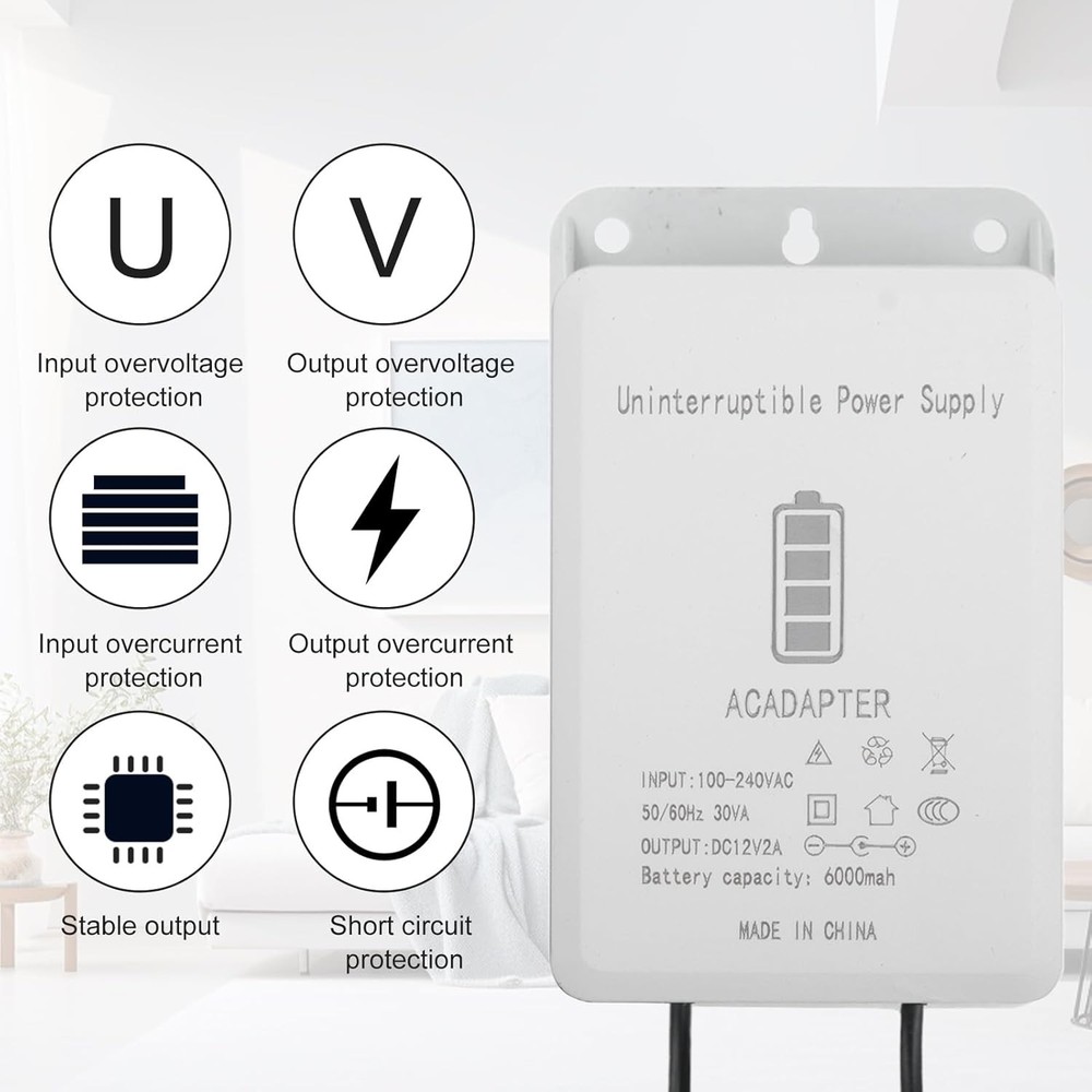 12V-2A Uninterruptible Power Supply for MINI UPS Battery Backup Interface with 6