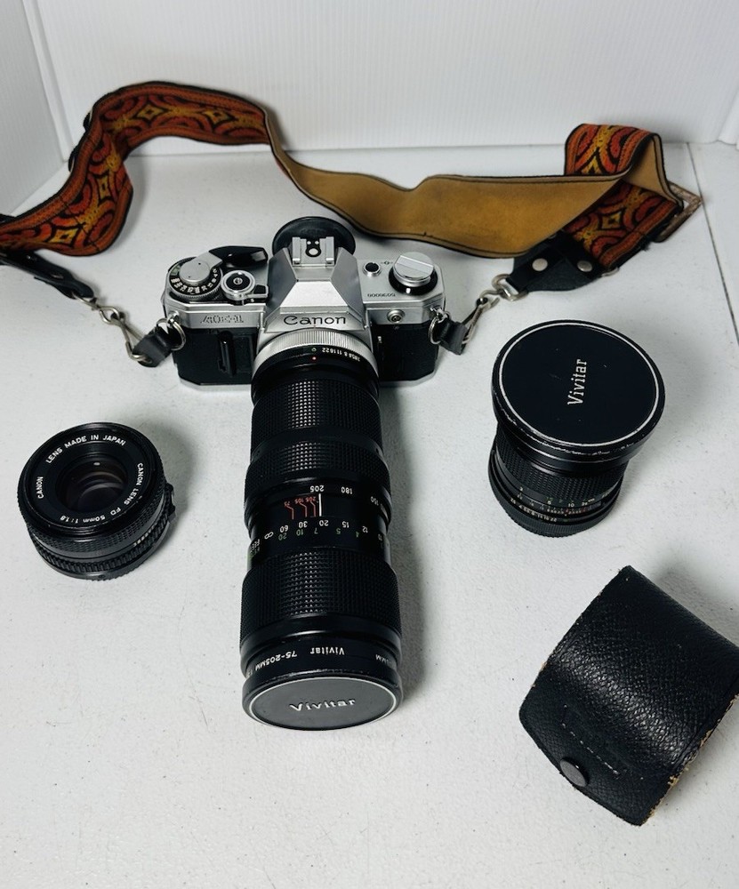 Canon AE-1 Camera With Lenses