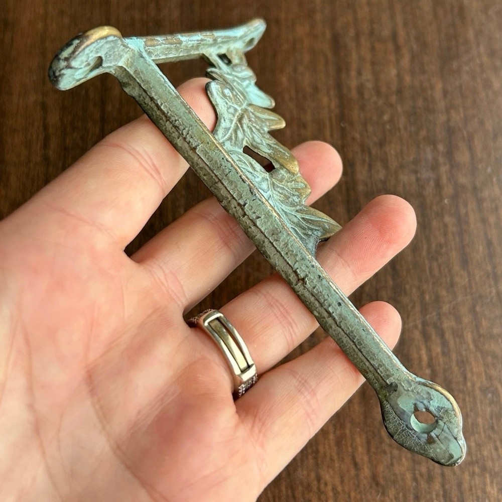 Vintage decorative corner bracket vine design brass