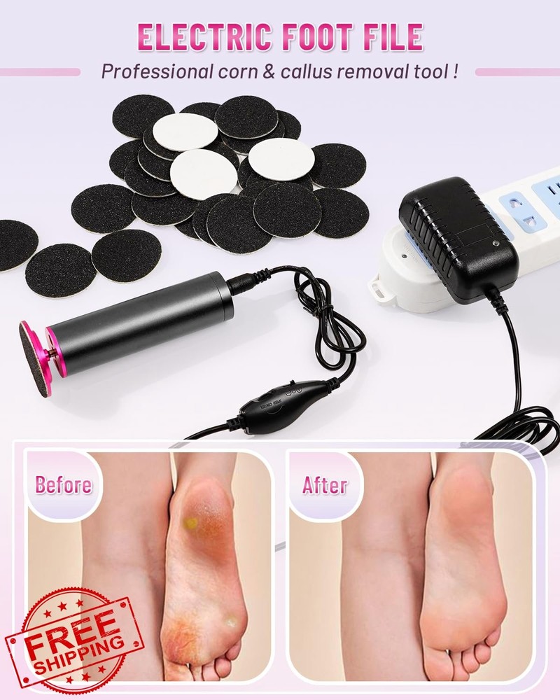 DERMAWAVE Electric Callus Remover 60 Discs Speed Adjustable