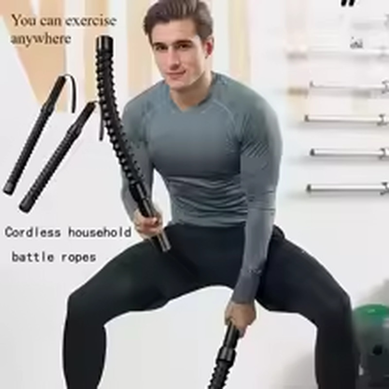 Cordless Battle Rope Strength Training Bar Multifunctional Power Training System