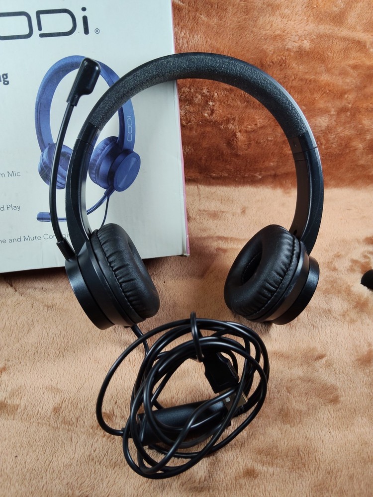 CODi Noise Cancelling Headset USB A Connectivity Boom Mic Plug and Play