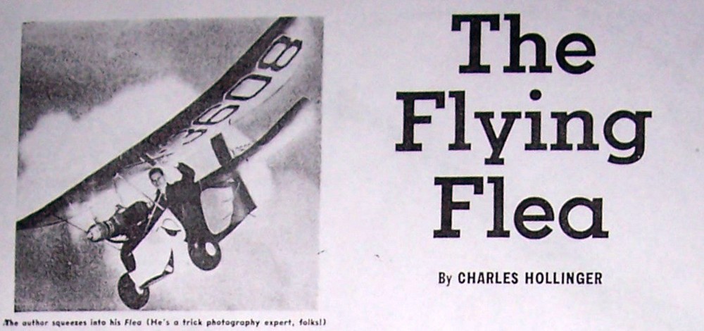 Rare FLYING FLEA PLAN + CONSTRUCTION ARTICLE to Build 23" UC Model Airplane