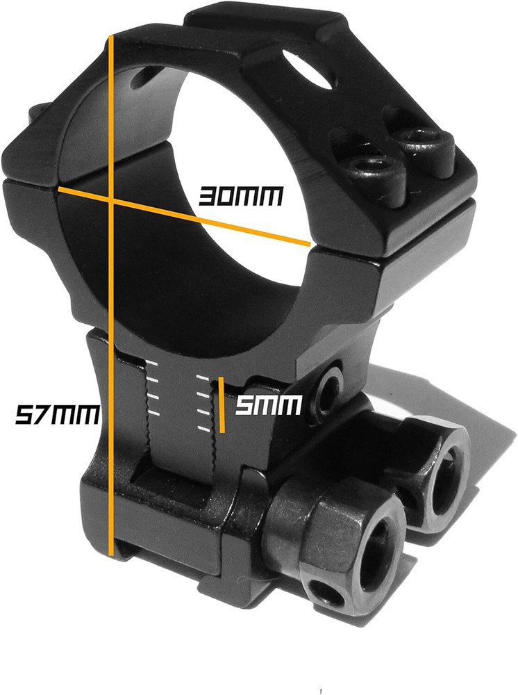 2Pcs 1"/30mm Adjustable Height Scope Ring Mount for 11mm Rail Dovetail Riser