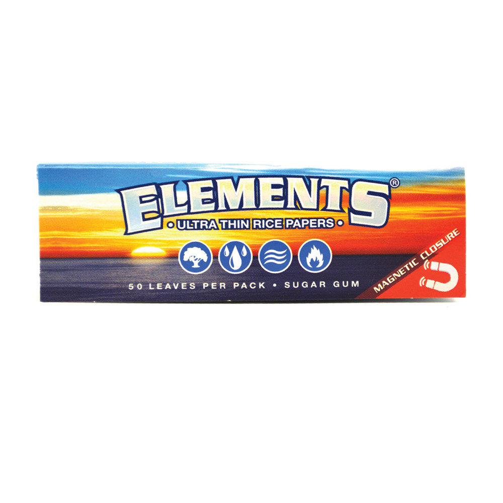 Full Box 24x Packs Elements 1 1/4 1.25 | 50 Papers Per Pack | + 2 Rolling Tubes