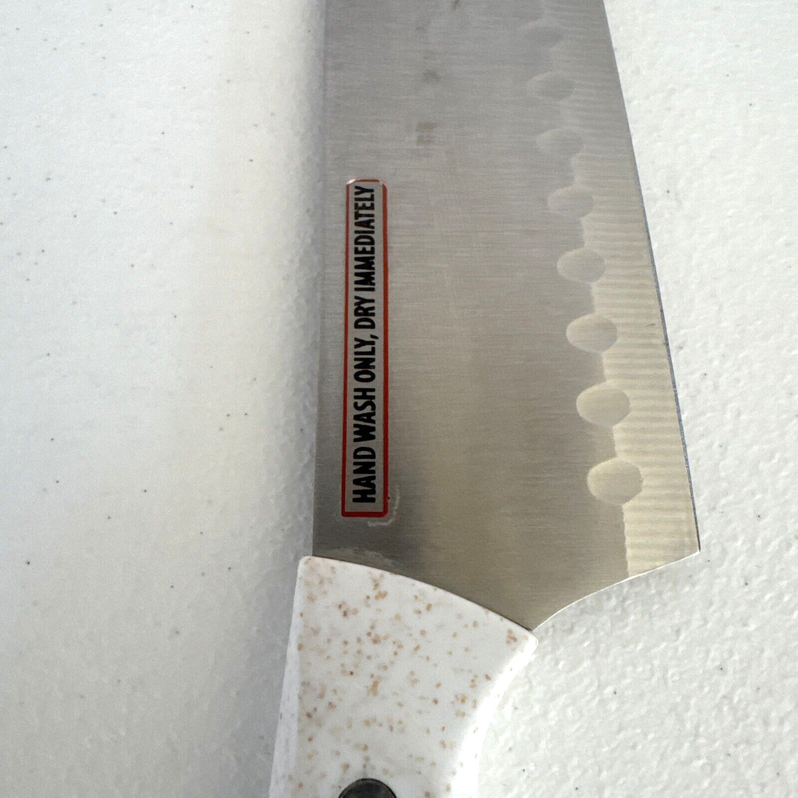 VTG Farberware 23F958 White Chef's Knife Stainless Steel 7 1/4” Blade 12 1/4" L