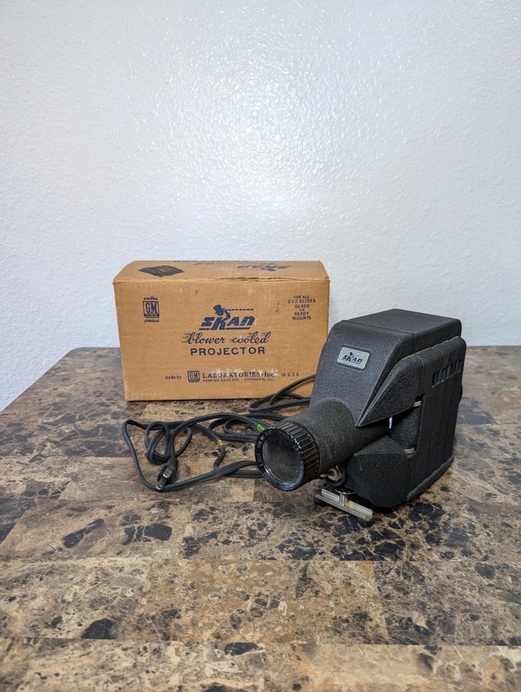 Skan Blower Cooled Projector in Original Box Vintage Slide Projector