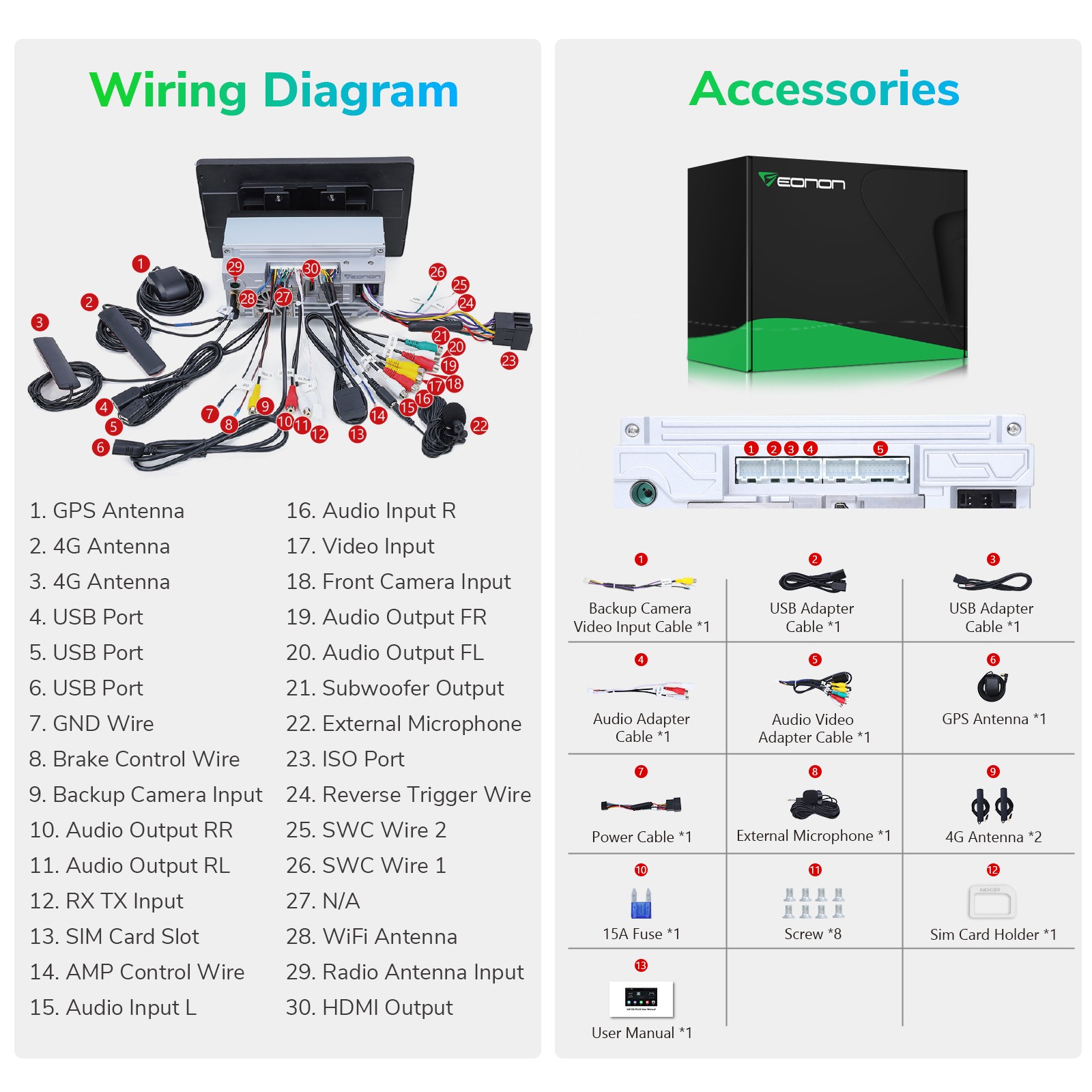 10.1" QLED Double DIN Head Unit Android Car Stereo Apple CarPlay GPS Navigation