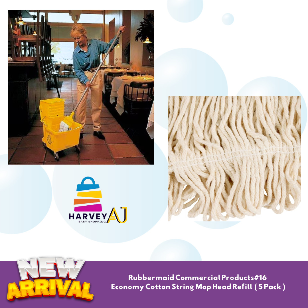 Rubbermaid Commercial Value PRO #16, 5 Pack Cut-End Cotton Wet Mop Head
