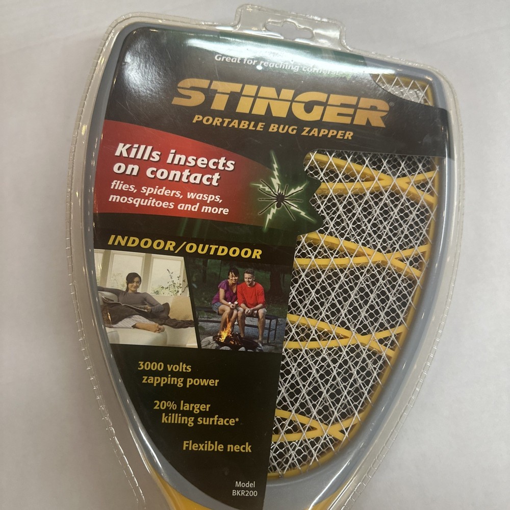 Stinger BKR200 Portable Bug Zapper Racket with LED Indicator Light, Gray