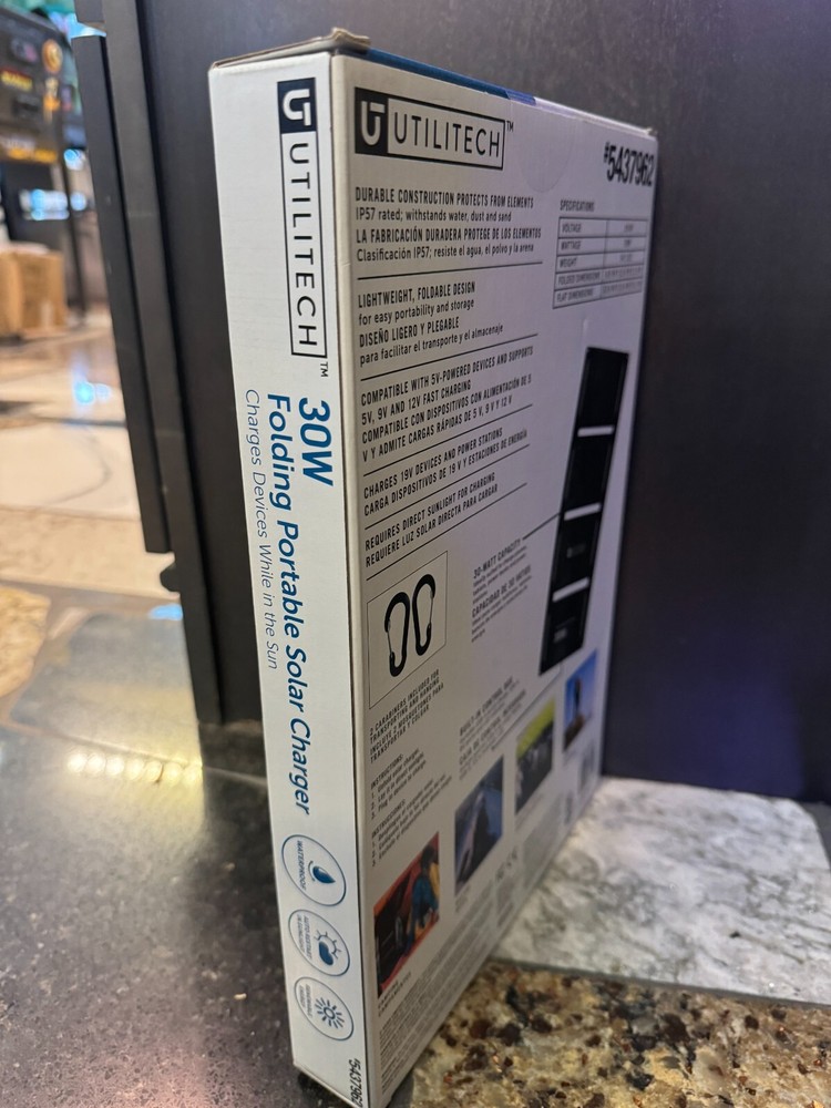 Utilitech Folding Portable Solar Panel Charger