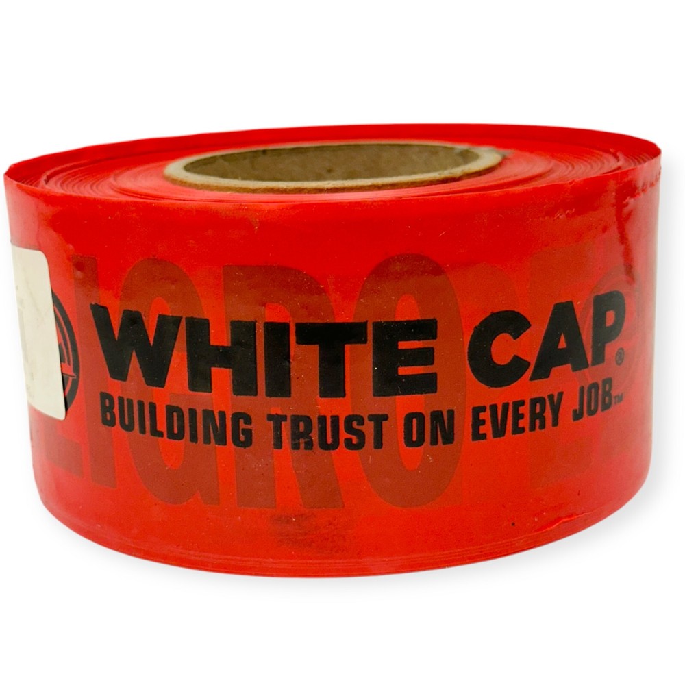 White Cap Plastic Danger Barricade Tape Red