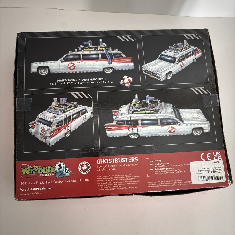Wrebbit Ghostbusters - Ecto-1 3D Puzzle: 280 Pcs - Complete - Free Shipping
