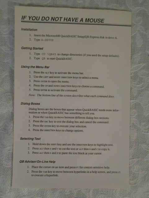Microsoft Quickbasic 4.5 - 5 Floppy Disc & Material - 1988 - Untested
