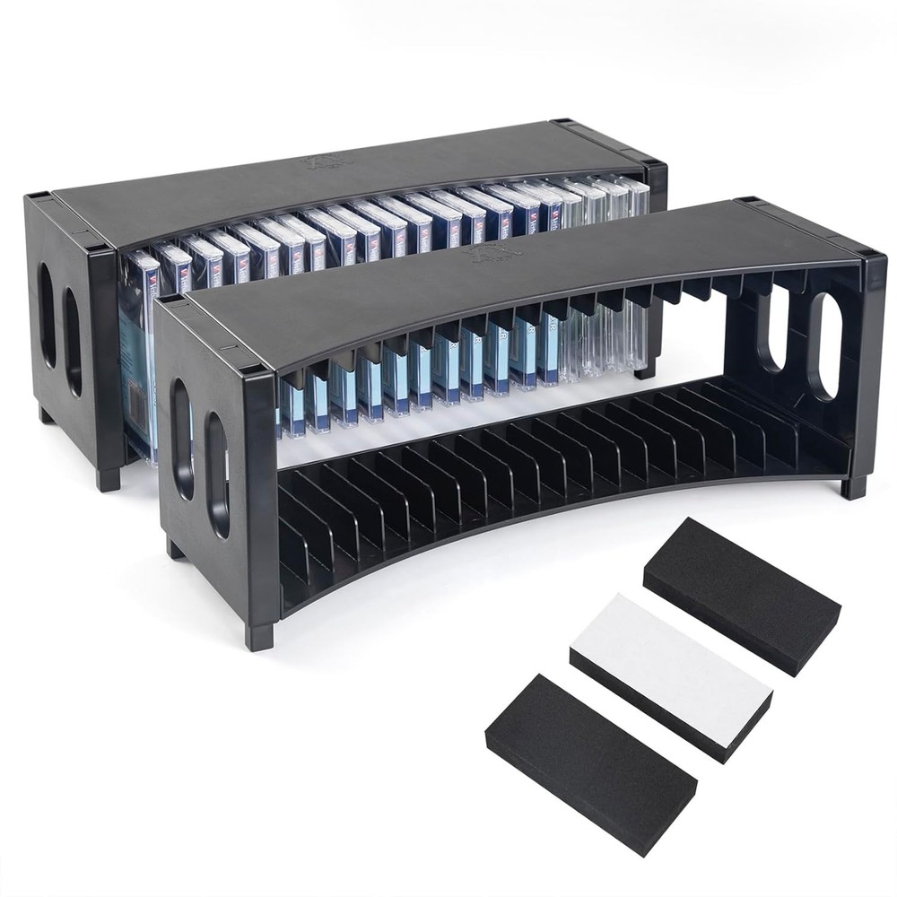 CD Storage Rack, Upgrade 2 Pack Stackable ABS CD Storage Organizer Can Hold 4...