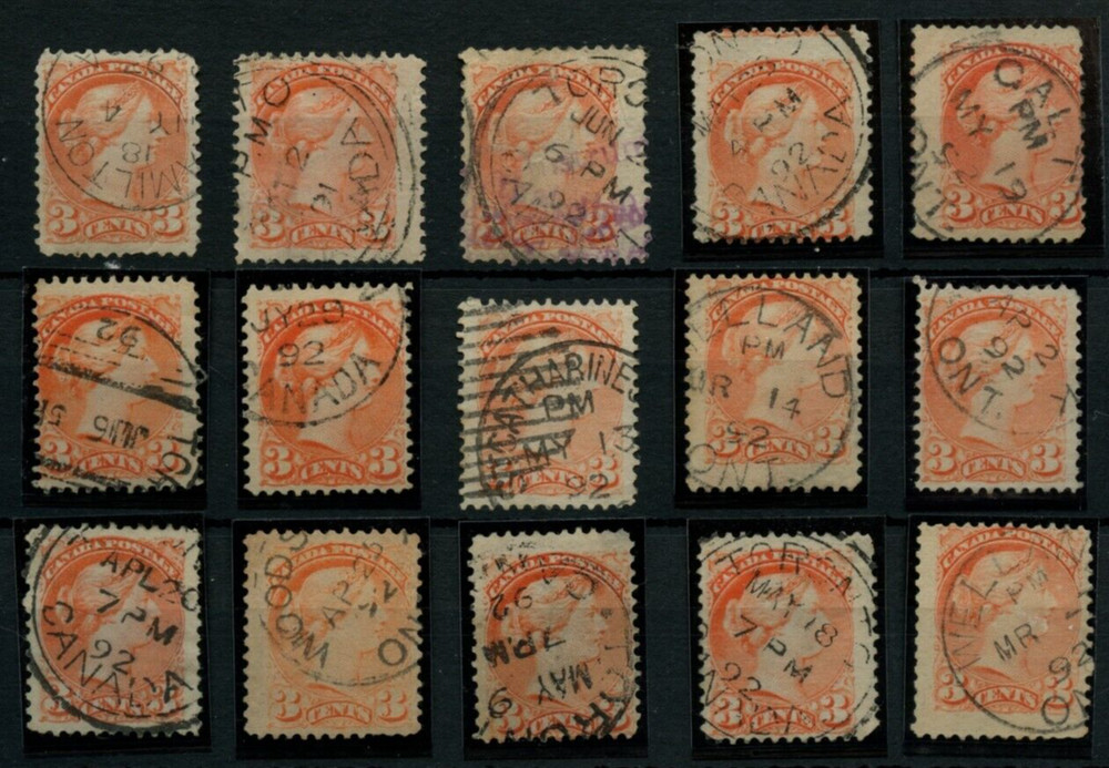 🍁15 x 3c dated  Small Queen lot used Canada