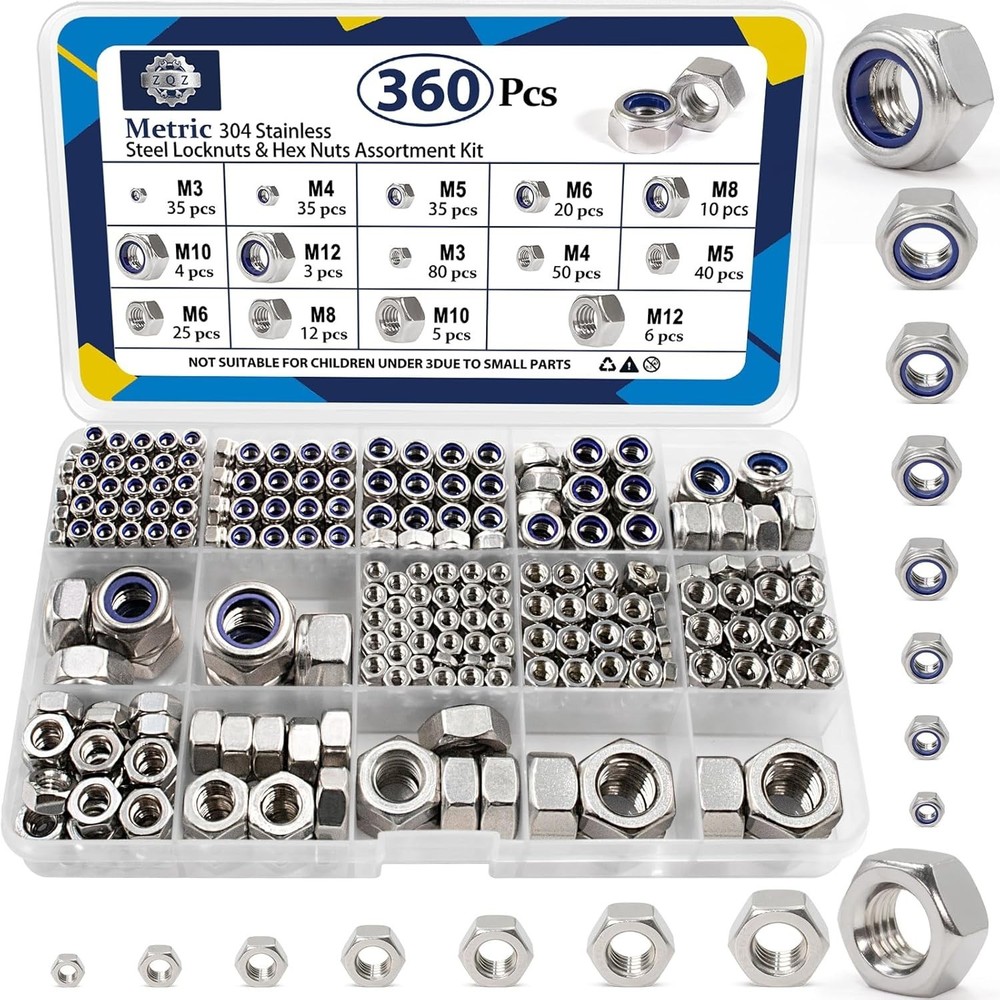 Versatile Nuts Assortment Kit, Stainless Steel
