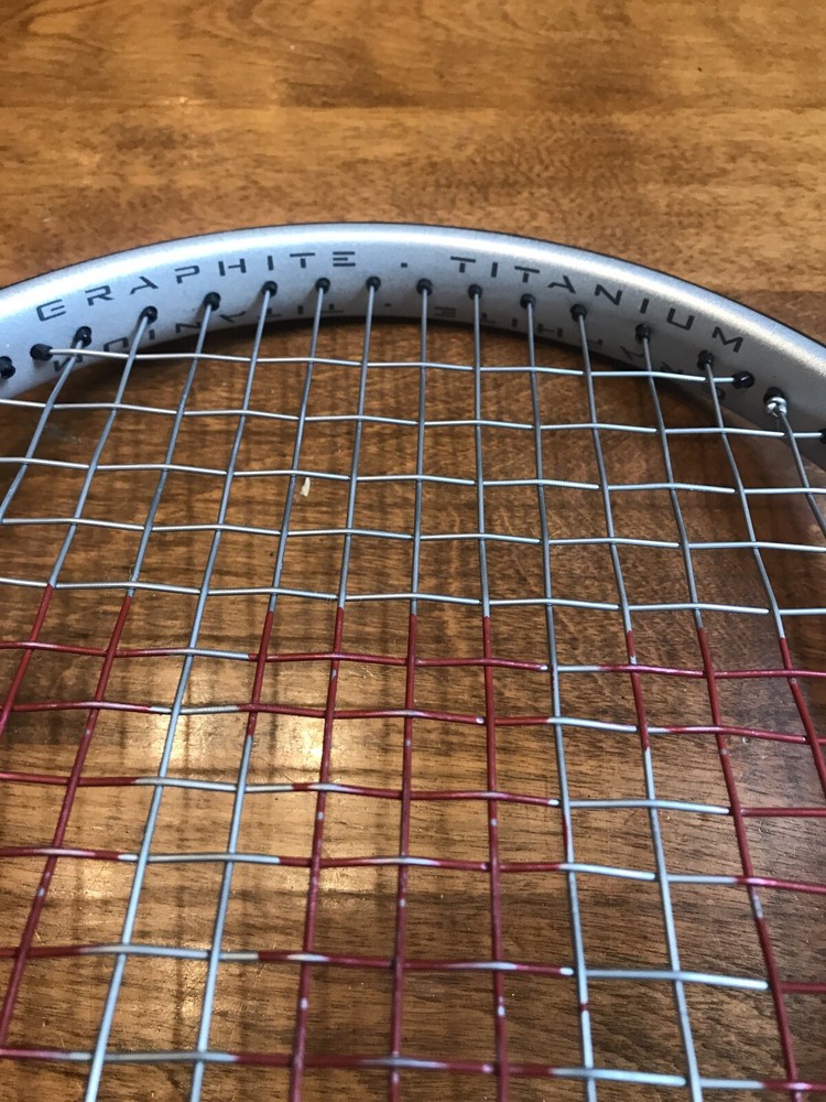 Wilson Mach 3 Power Strings Graphite Titanium Tennis Racket 4 1/2" w/Case