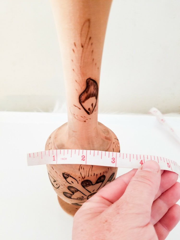 Vase Handcrafted Hand Turned, Details Burned On.