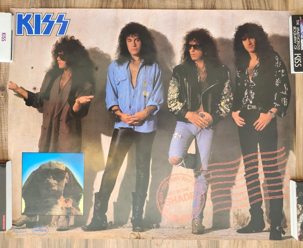 KISS RARE Vintage Hot In The Shade Album Record Store 30x24 Promo Poster COOL!