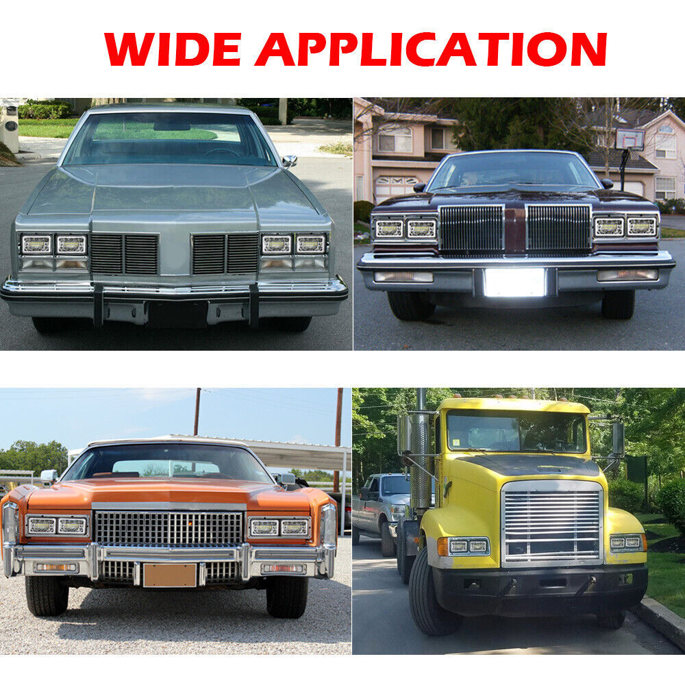 DOT 4PCS 4x6'' LED Headlights Hi/Lo Fit GMC W3500 Forward Isuzu NPR-HD NQR Truck