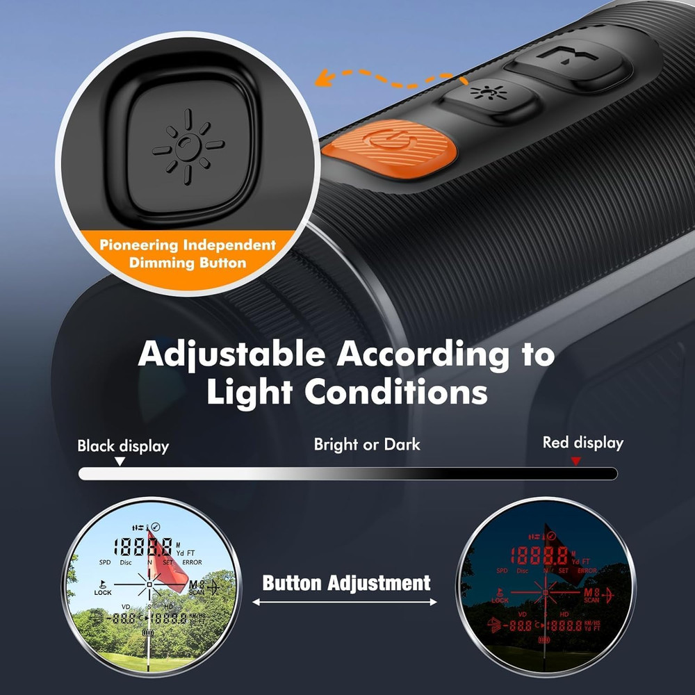 Golf Rangefinder with Slope,1200 Yards Laser Range Finder Golfing Dimmable,Range