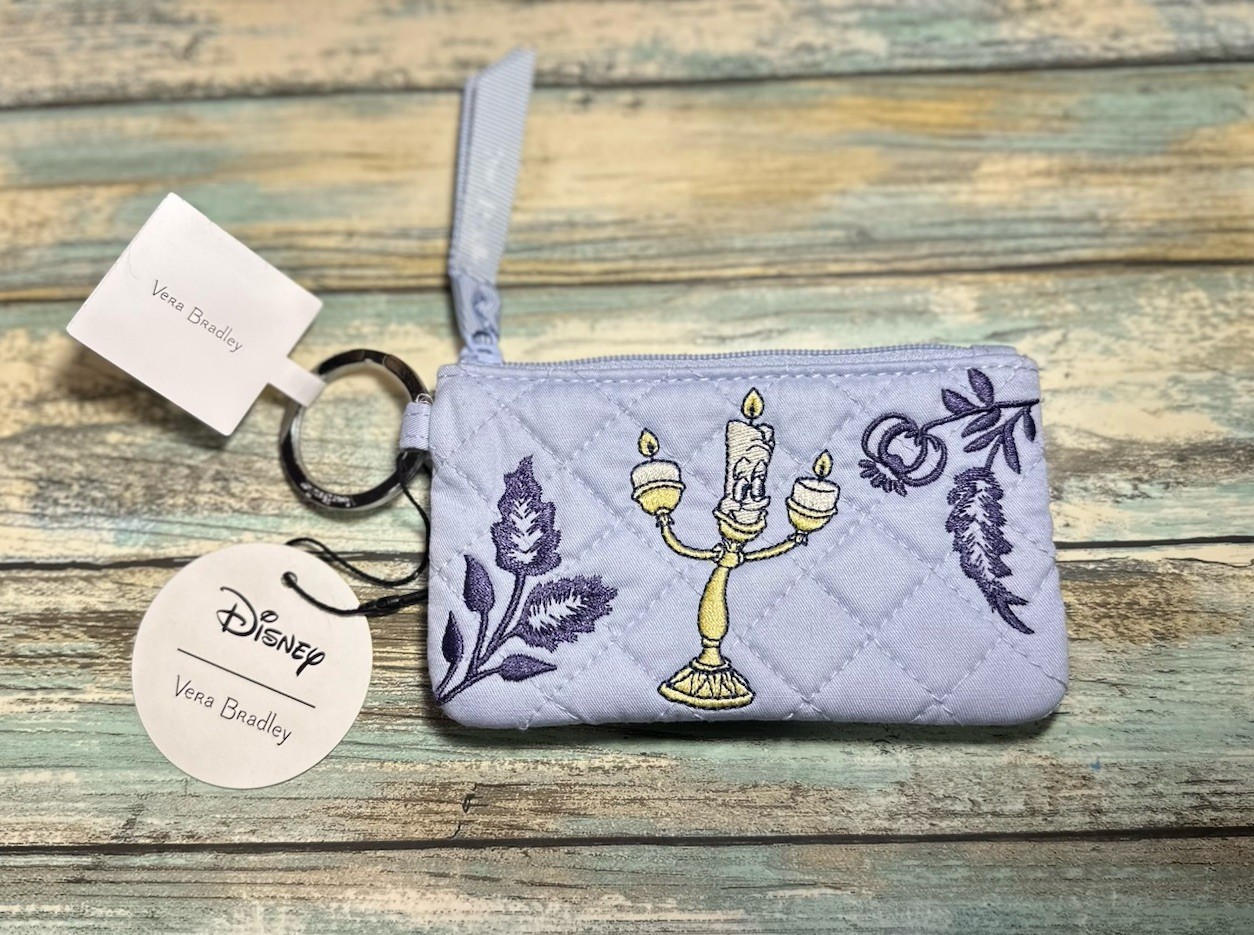NEW Vera Bradley Disney Zip ID Case Wishful Belle🕯️Lumiere Beauty and the Beast