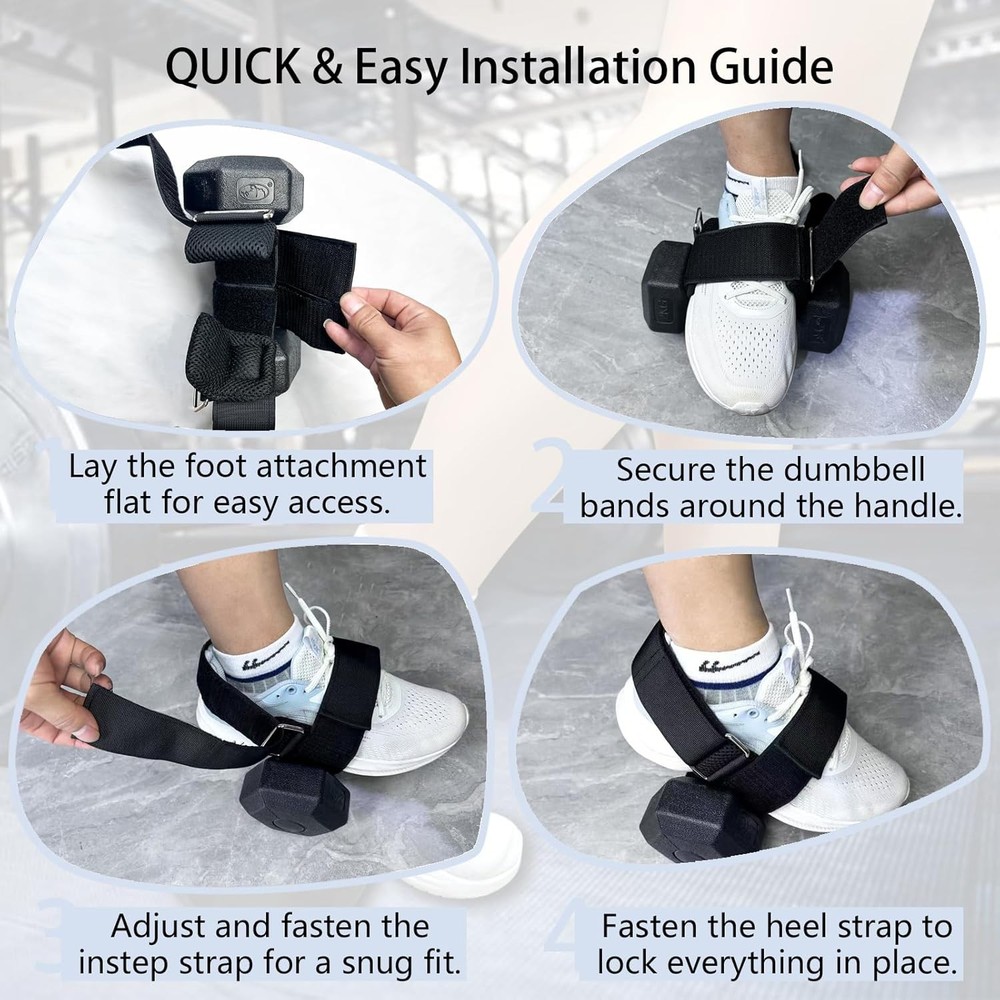 Dumbbell Foot Attachment, Ankle Strap for Dumbbell, Hamstring Curl, Foot Weights