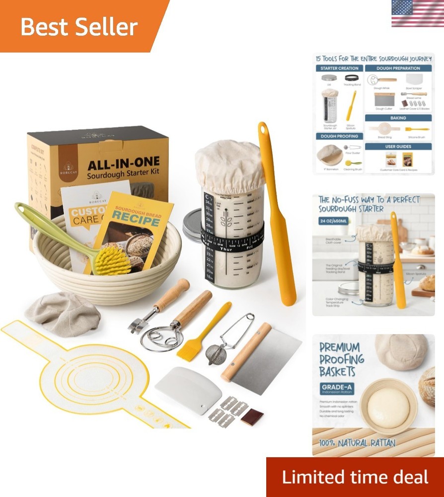 Professional Sourdough Baking Kit for Beginners: Complete with Tools & Recipes
