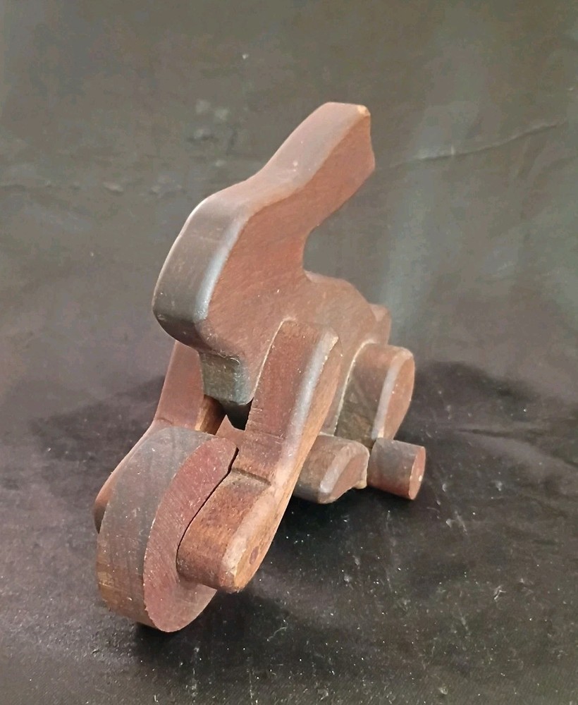 Vintage Wooden Rabbit Pull Toy 9" X 7"