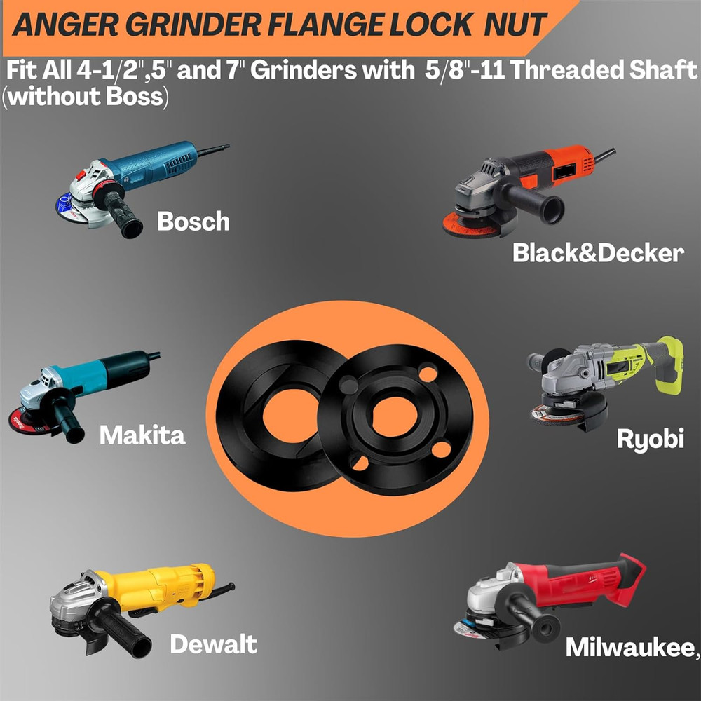 7PCS Angle Grinder Nut & Wrench Kit – 5/8-11 Thread Compatible with Dewalt, Mi