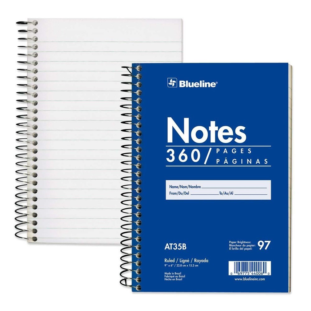 Blueline White Paper Wirebound Steno Pad (at35b)