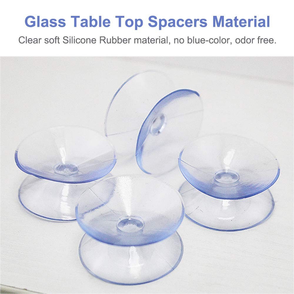 10 Pack Double Sided Suction Cups Compatible with Glass Table Top, Clear...