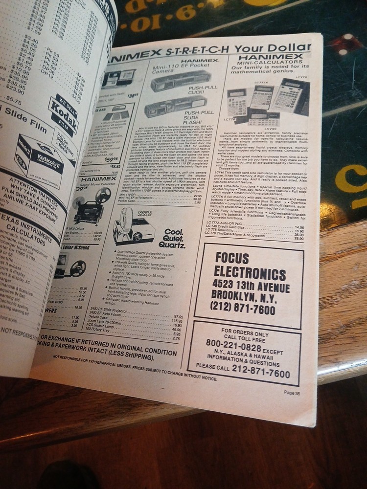 VINTAGE HONEST ABE'S FOCUS ELECTRONICS ELECTRONICS CATALOG
