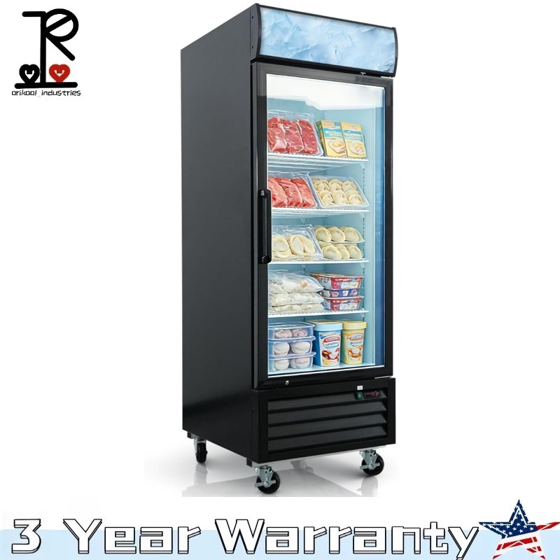27" Commercial Reach in Freezer Glass Door Food Display Restaurant Merchandiser