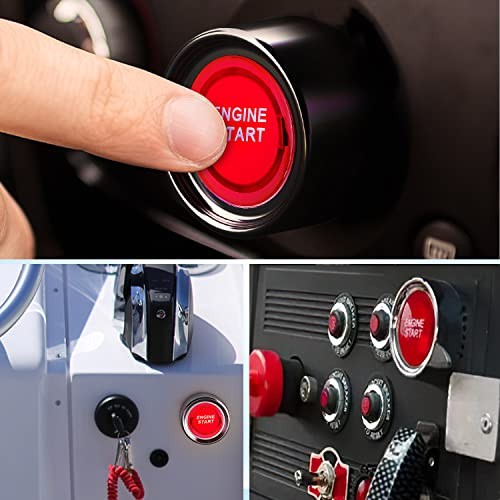 Start Engine Button 12V DC 50A SPST on Off Momentary Red Start Engine Button