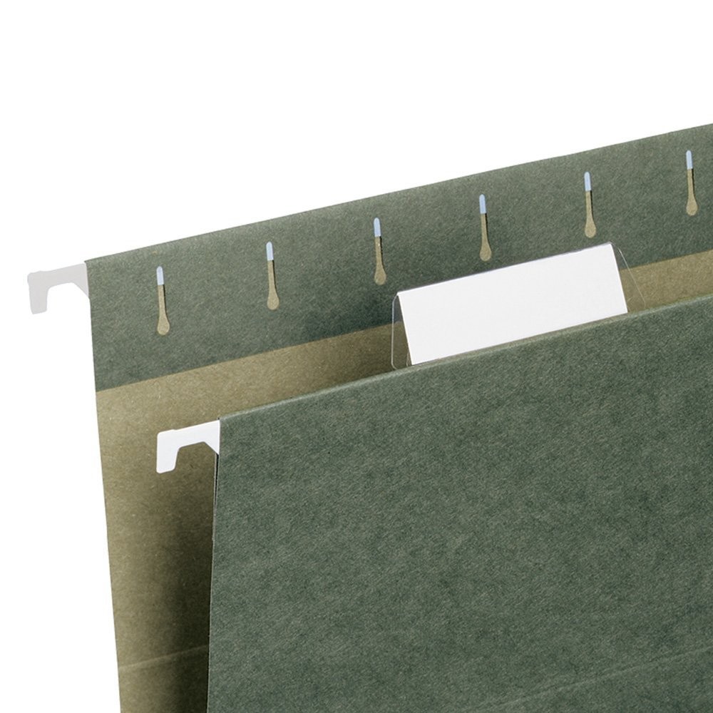 Poly 1/5-Cut Hanging Folder Tabs Clear Plastic for Easy Viewing 25-Pack