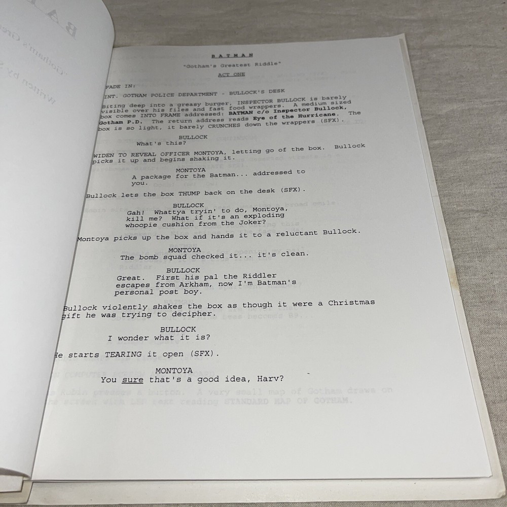 Batman Gotham's Greatest Riddle By Steve Marmel Current Draft Script