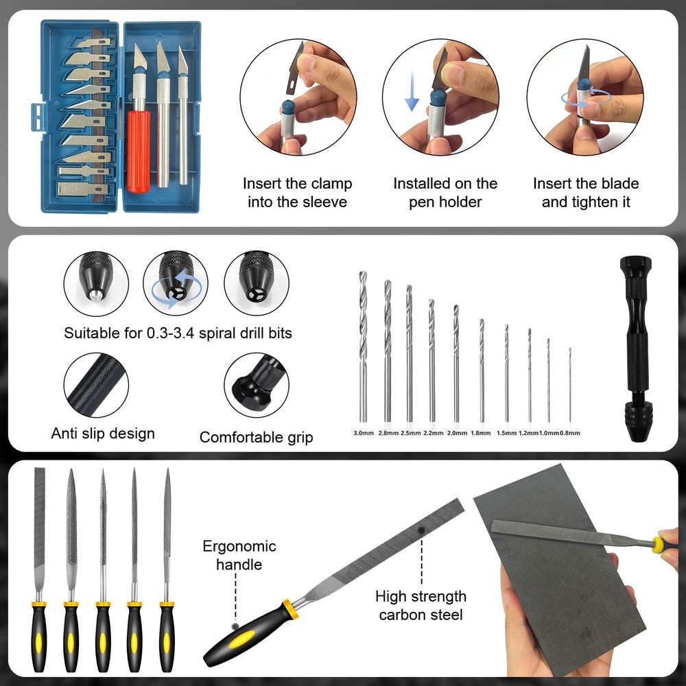 212Pcs 3D Printer Tool Kit with 3D Printer Bring Tool Includes Deburring Idea...