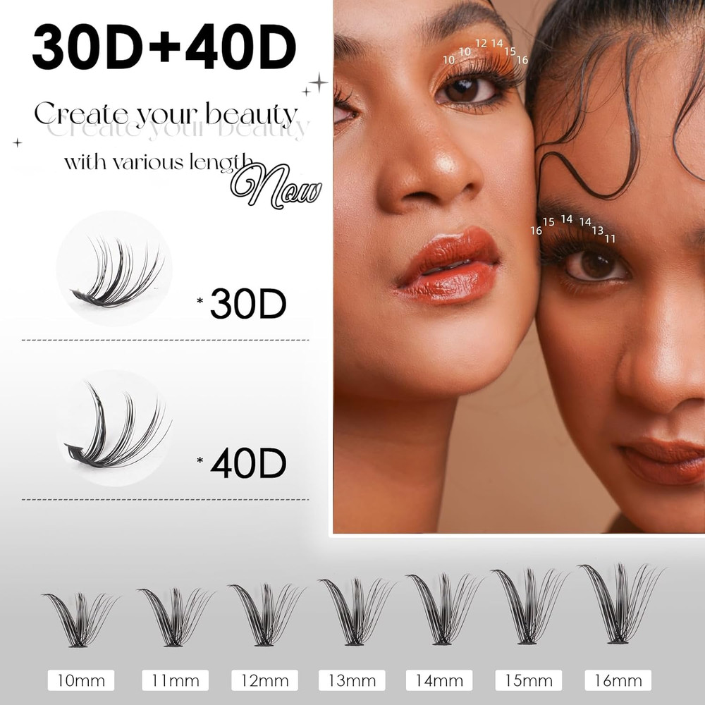 Lash Clusters DIY Lash Extensions Kit 320Pcs Individual Lashes Clusters 30D 40D