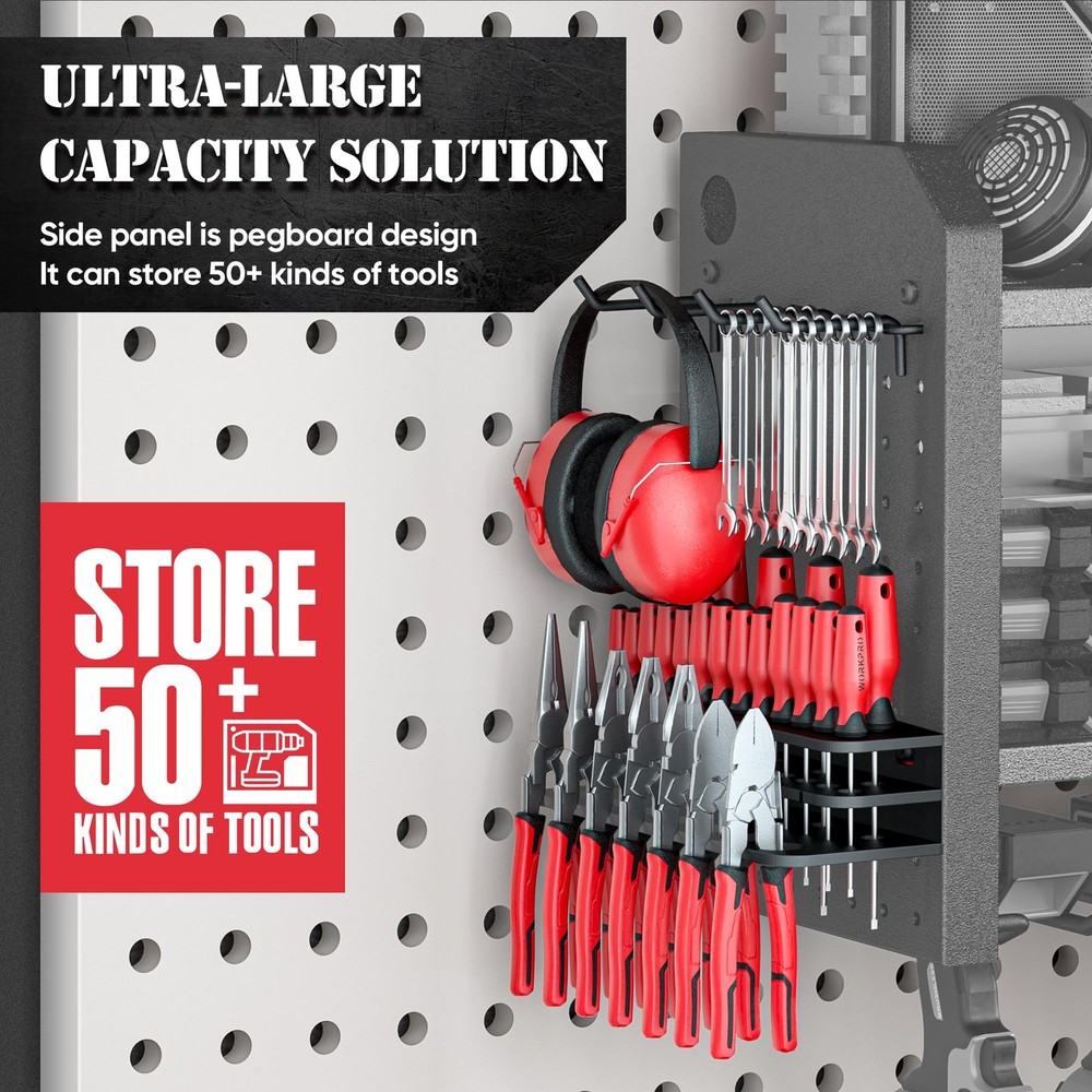 Nacial Power Tool Organizer Wall Mount, 8 Drill without Strip, Red