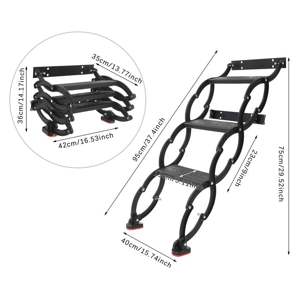 29.5" Ceiling Height Steel Attic Ladder Folding Retractable Pull-down Loft Stair