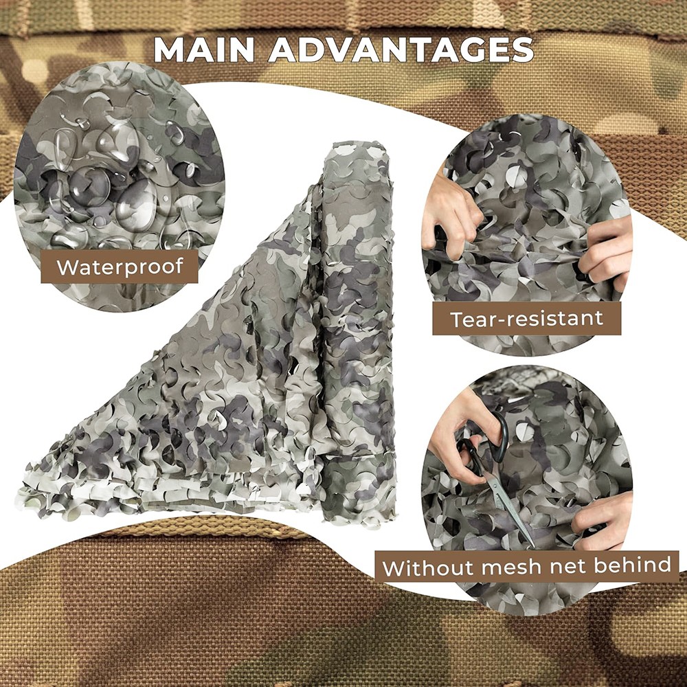 4.9x9.84ft Military Woodland Camouflage Netting Cutable Camo Net Camping Hunting