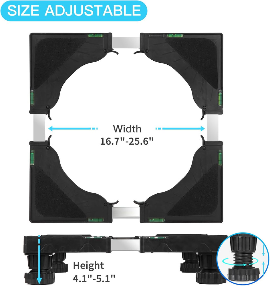 Mini Fridge Stand Universal Raised Base Adjustable Refrigerator Stands with 4 St