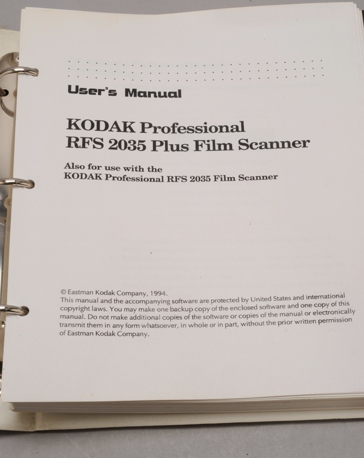 KODAK RFS 2035 SCANNER MANUAL & REFERENCE ITEMS