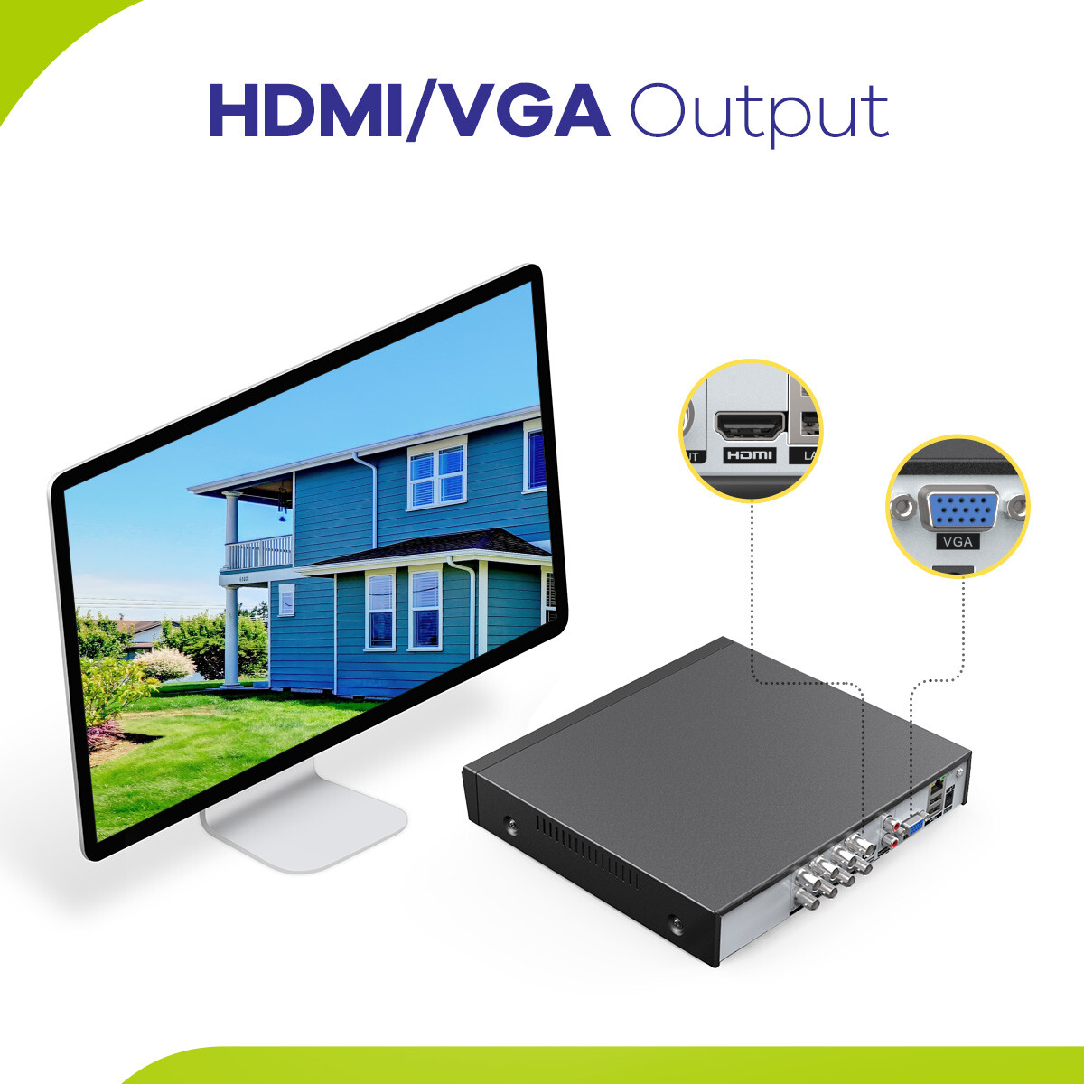 SANNCE 4CH 1080P Lite DVR 1080P CCTV Home Security Camera System Night Vision AI