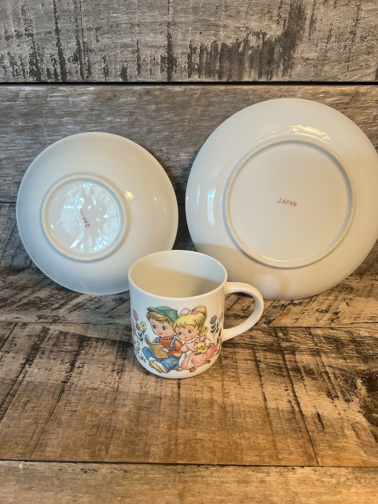 Three Piece Juvenile Set Porcelain Ware Kitchen Decor